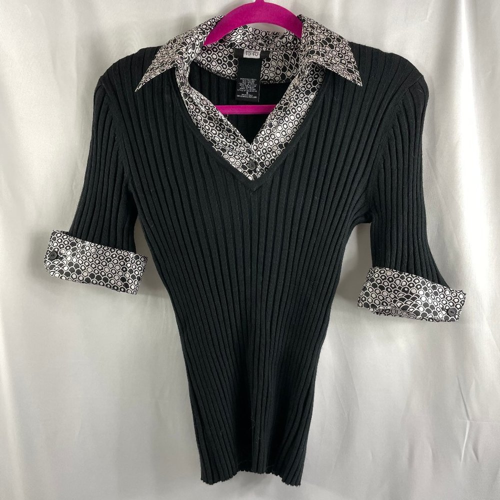 Ladies Small Studio 1940 shoort sleeve v neck short sleeve pullover swea…